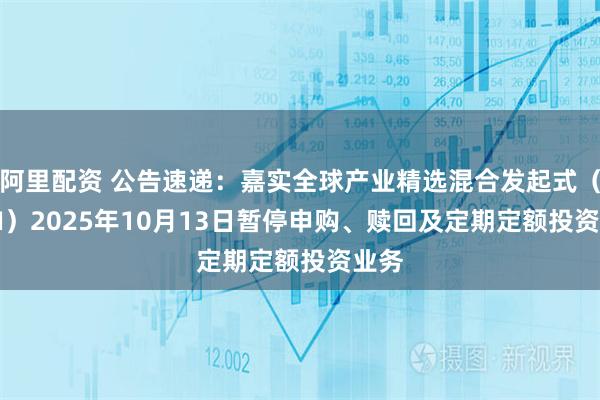 阿里配资 公告速递：嘉实全球产业精选混合发起式（QDII）2025年10月13日暂停申购、赎回及定期定额投资业务